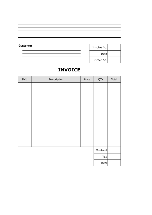 Invoice Template Printable pdf