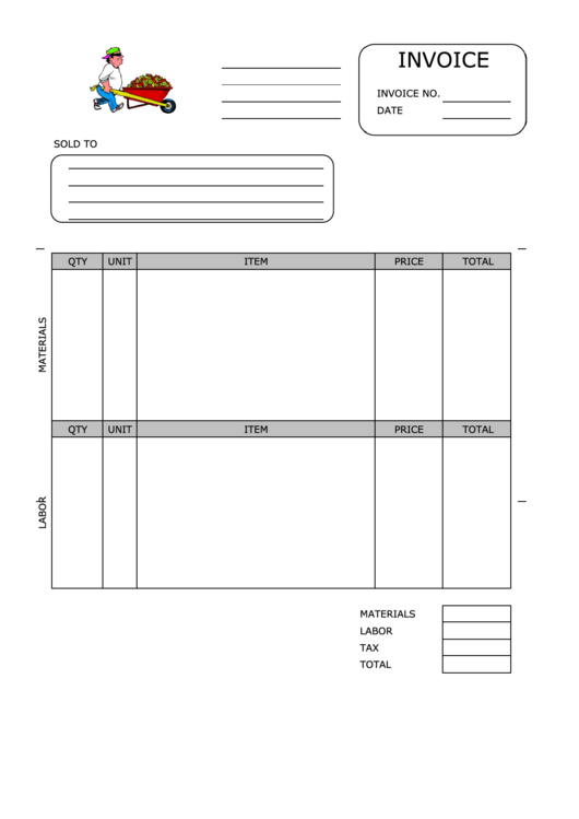 Landscape Contract Invoice Template Printable pdf