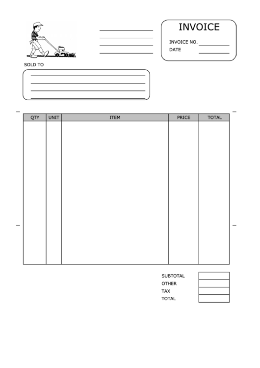 Lawn Services Invoice Template Printable pdf