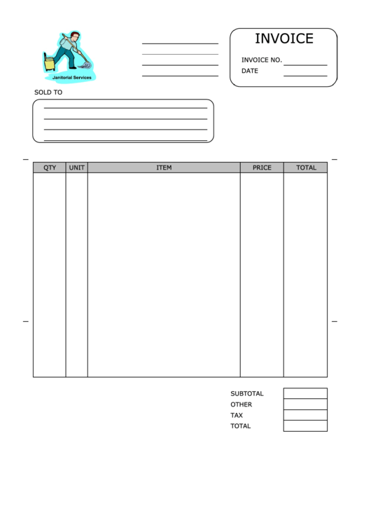Cleaning Invoice Template Printable pdf
