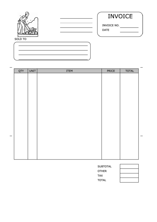 Yard Services Invoice Template Printable pdf