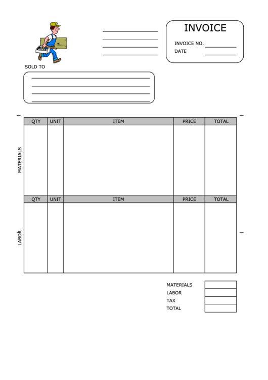 Carpenter Invoice Template Printable pdf