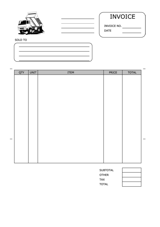 Hauling Invoice Template Printable pdf