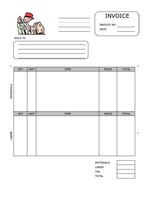 Homerepair Invoice Template Printable pdf