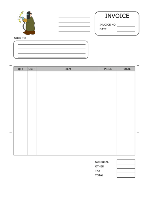 Welding Invoice Template Printable pdf