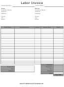 Labor Invoice Template - Black And White