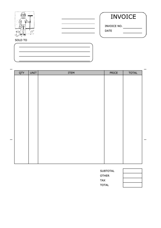 Window Washer Invoice Template Printable pdf