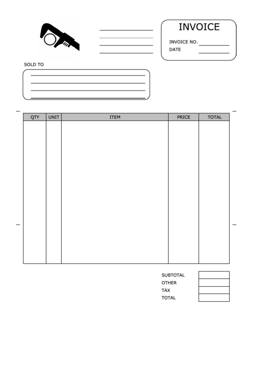 Plumbing Invoice Template Printable pdf