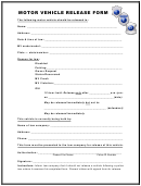 Motor Vehicle Release Form