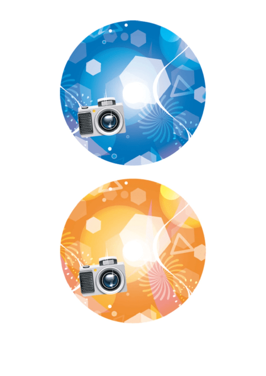 Blue Orange Camera Photography Cd-Dvd Labels Printable pdf