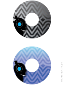 Black Blue Headphones Music Cd-dvd Labels