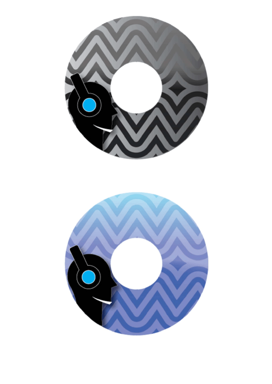 Black Blue Headphones Music Cd-Dvd Labels Printable pdf