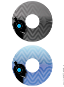 Black Blue Headphones Music Cd-dvd Labels