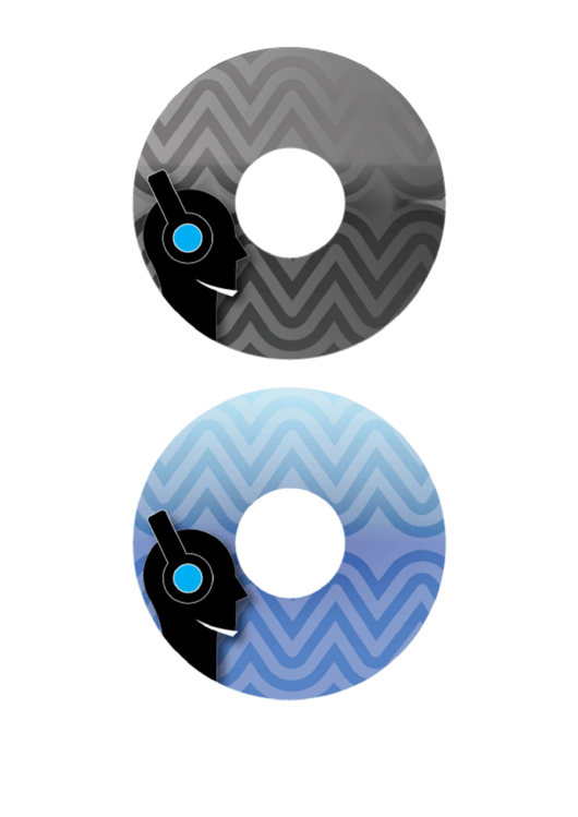 Black Blue Headphones Music Cd-Dvd Labels Printable pdf