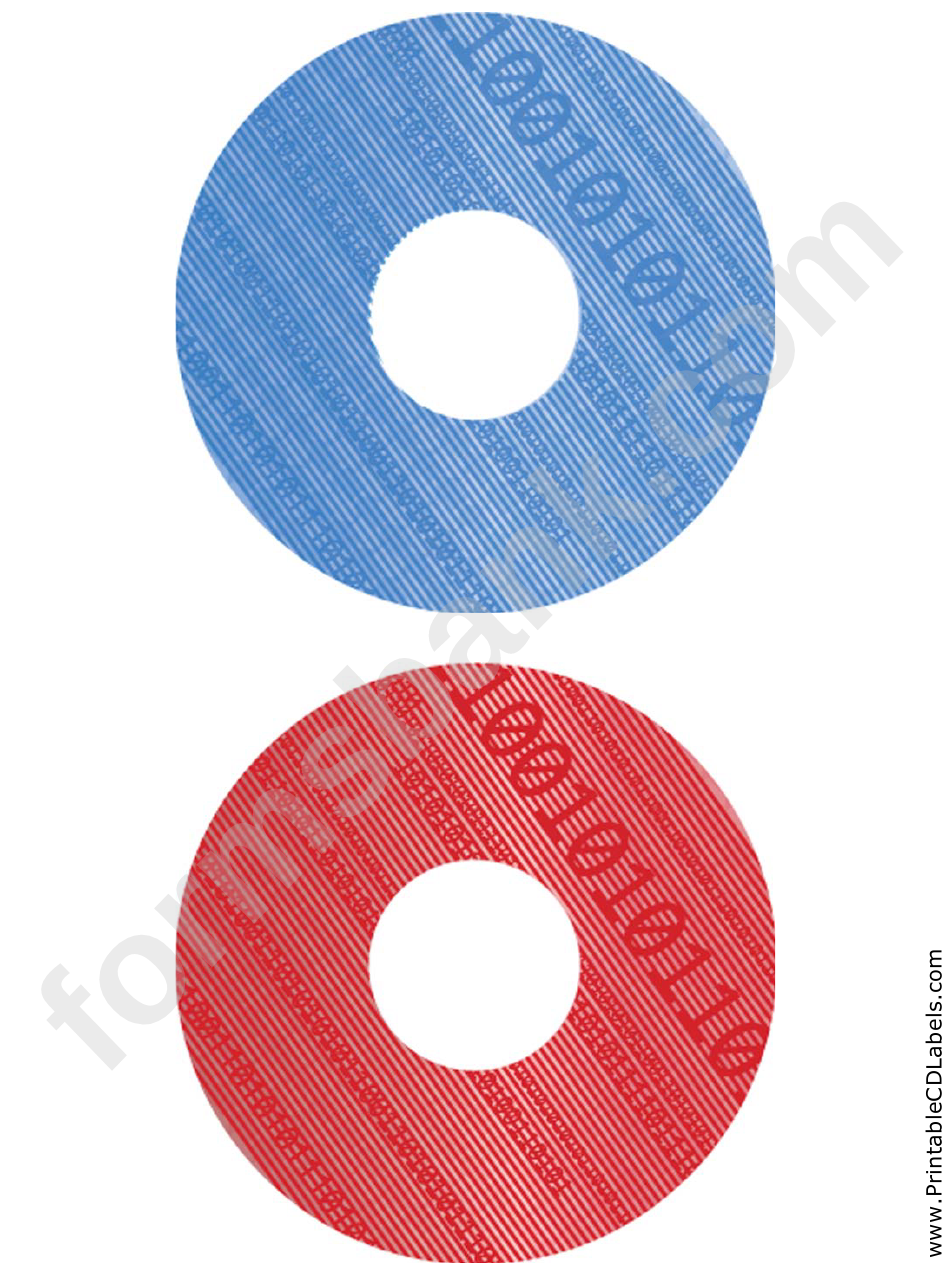 Blue Red Digital Software Cd-Dvd Labels