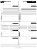My And Bosses Schedule Template
