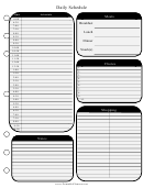 Daily Schedule Template - Black And White