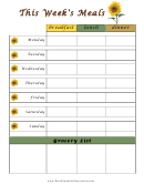 Daily Meal Planner With Grocery List