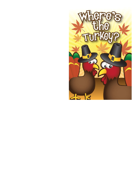 Thanksgiving Funny Turkey Card Template Printable pdf