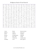 Religious Easter Word Search Activity Sheet