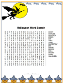 Halloween Witch Word Search