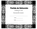 Partida De Defuncion Certificate