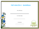 Mi Mejor Amiga Certificate (best Friend)