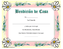 Bendicion De Case Certificate (house Blessing Certificate)