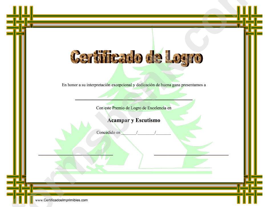 Certificado De Logro (Camp)
