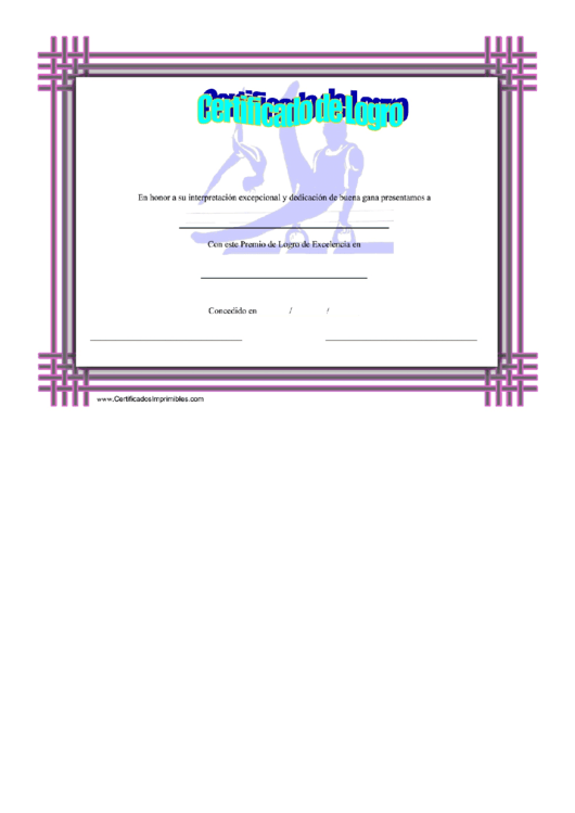 Gymnastics Certificate Of Achievement Template Printable pdf