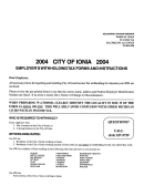 Instructions For Form I-501, Employer's Monthly Deposit Of Income Tax Withheld, And Form I-941, Employer's Quarterly Return Of Income Tax Withheld - City Of Ionia, Michigan Income Tax Department - 2004