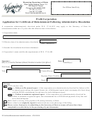 Application For Certificate Of Reinstatement Following Administrative Dissolution For A Profit Corporation - Wyoming Secretary Of State - 2010