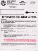 Instructions For Income Tax Return - City Of Warren - 2003 Printable pdf