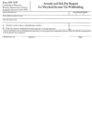 Form Mw 507p - Annuity And Sick Pay Request For Maryland Income Tax Withholding
