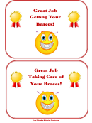 Great Job Taking Care Of Your Braces! - Award Certificate
