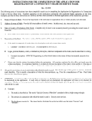Instructions For The Completion Of The Application For Registration Of A Connecticut Trade Or Service Mark