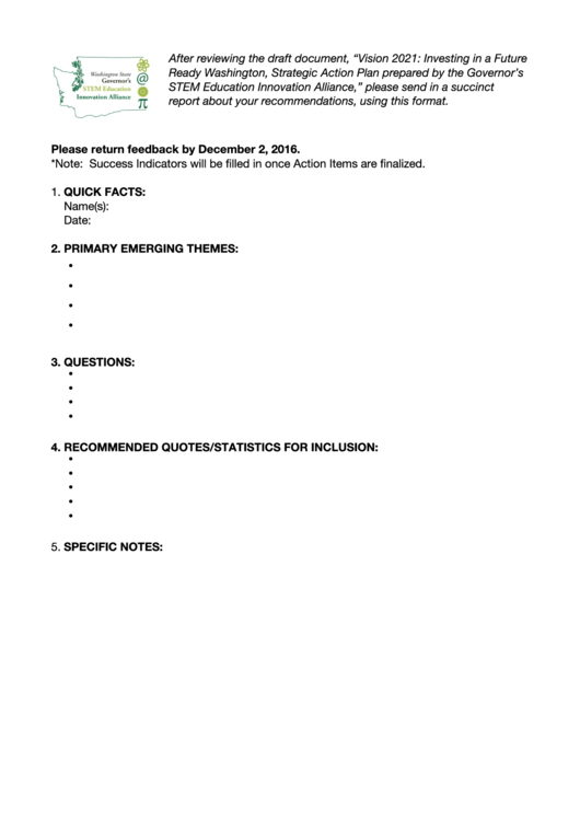 Stem Report Template Printable pdf