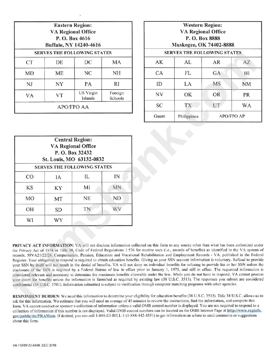 Va Form 22-5490 - Dependents