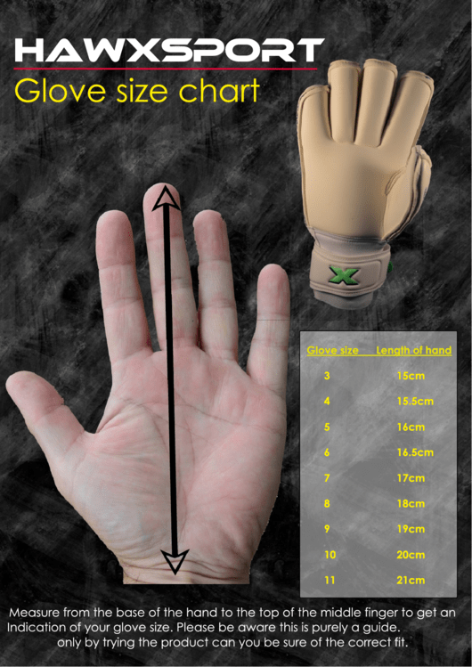 Hawxsport Glove Size Chart Printable pdf