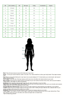 Woman Body Measurement & Sizing Chart