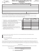 Fillable Form Tr-685 - Sales And Compensating Use Tax Promptax Request For Hardship Exemption Printable pdf