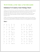 Salomon X-country Boot Sizing Chart