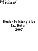 Dealer In Intangibles Tax Return Instructions - Ohio Department Of Taxation - 2007