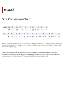 Ecco Size Conversion Chart