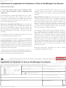 Form 4 - Application For Extension Of Time To File Michigan Tax Returns