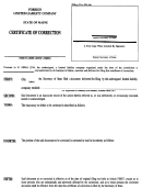 Form Mllc-17a - Certificate Of Correction