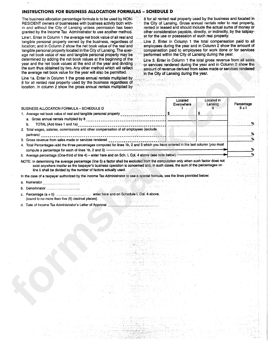 Form L-1065 - Income Tax Return - Lansing City - State Of Michigan