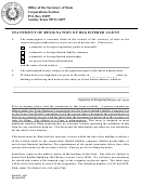 Form 402 - Statement Of Resignation Of Registered Agent