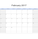 2017 February Calendar Template