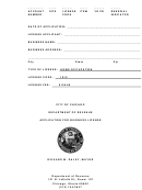 Application For Business License - City Of Chicago Department Of Revenue